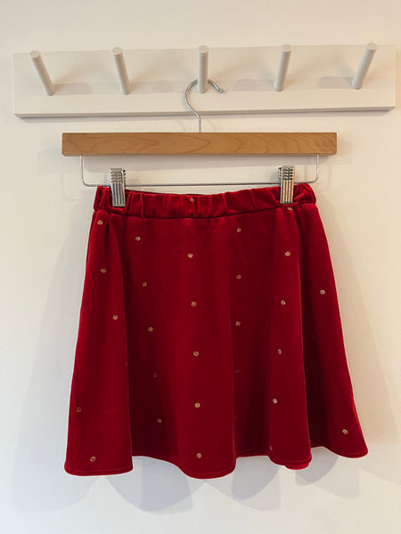Name It red gold dot skirt (8y)