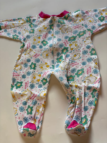 Vintage duckling sleepsuit best fit 0-3 months