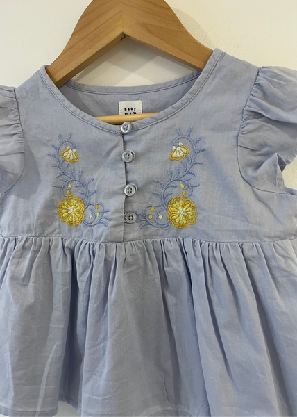 Baby Gap Embroidered Frill Sleeve Blouse (2-3Y)