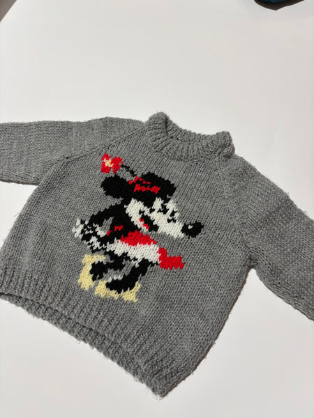 Vintage Minnie Mouse hand knit best fit 6 months