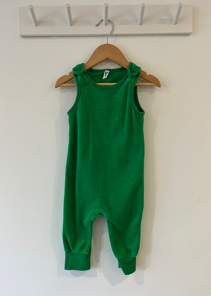 Maxmomorra Green Velour Romper (6-9M)