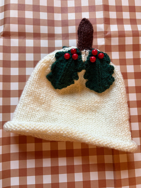 Hand knitted berry hat