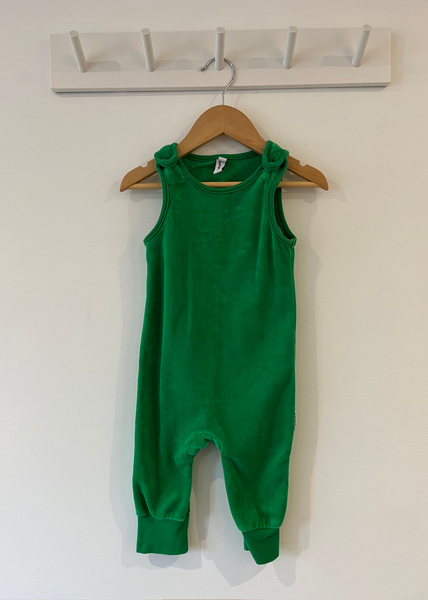 Maxmomorra Green Velour Romper (6-9M)