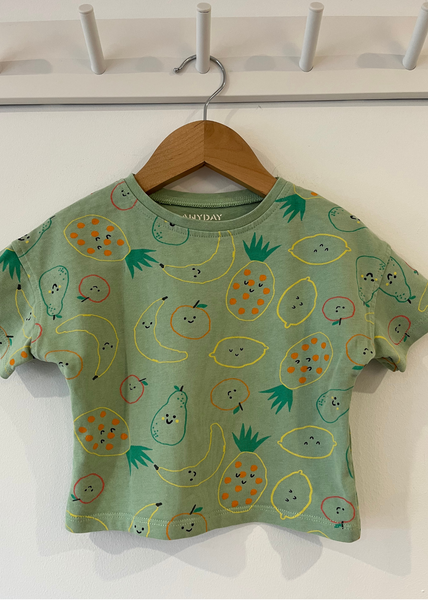 John Lewis Fruit Print Green T Shirt (9-12M)