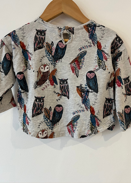Zara Baby Glittery Owl Print Top (6-9M)