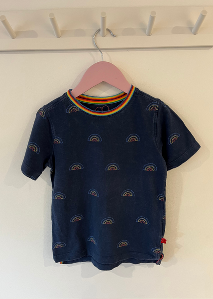 Little Bird Navy Rainbow Print T Shirt (5-6Y)