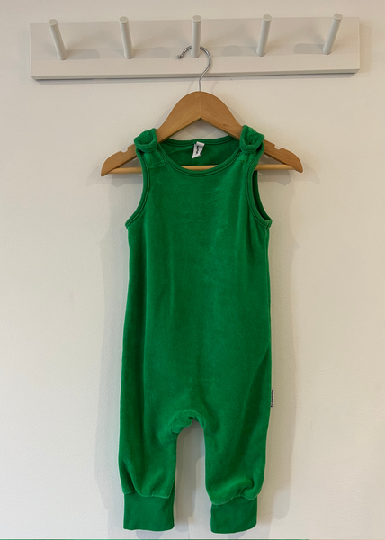 Maxmomorra Green Velour Romper (6-9M)