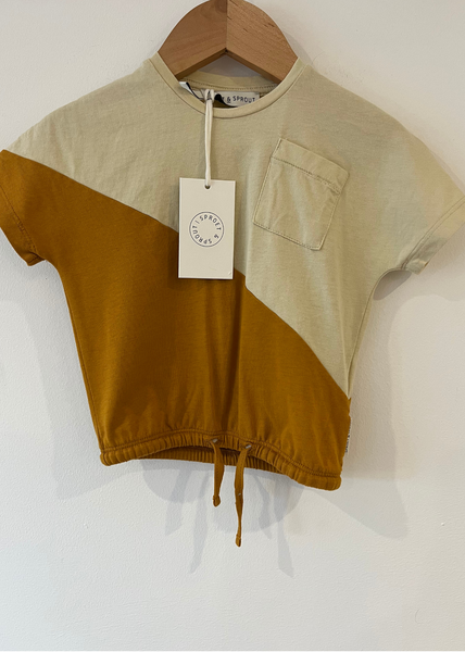 Ex-stock Sproet & Sprout Colour Block Drawstring Hem T-shirt (9-12M)