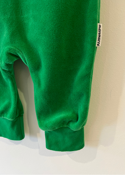 Maxmomorra Green Velour Romper (6-9M)