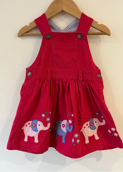 JoJo Mama Bebe Cherry pink Elephant Dress (18-24M)