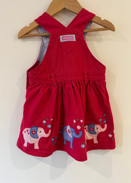 JoJo Mama Bebe Cherry pink Elephant Dress (18-24M)
