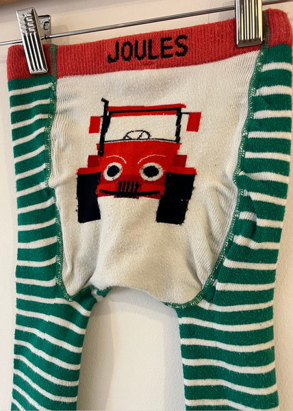 Joules Striped Tractor Footless Tights Leggings (6-12M)