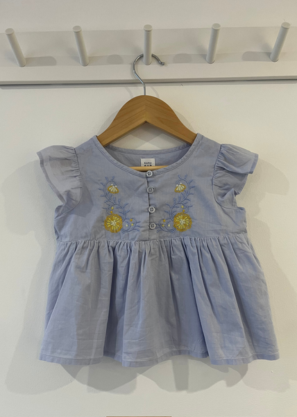 Baby Gap Embroidered Frill Sleeve Blouse (2-3Y)