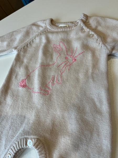 John Lewis cotton knit romper 0-3m (generous)