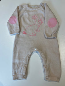 John Lewis cotton knit romper 0-3m (generous)