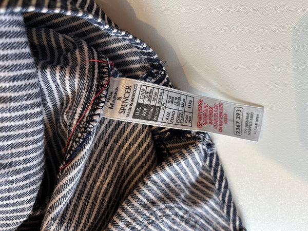 M&S vintage striped dungarees 12-18m