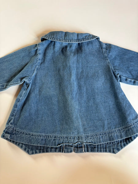 Vintage denim shirt with rose buttons 12-18 months