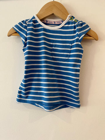 Tu blue stripey t-shirt (3-6m)