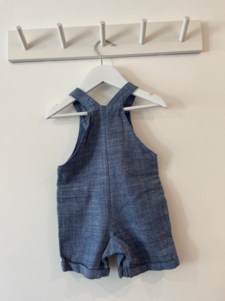 M&S Lion chambray dungarees (6-9m)