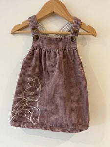 M and S Taupe Cord Peter Rabbit Dress (6-9M)