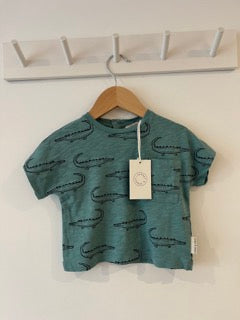 Ex- stock Sproet & Sprout Short Sleeve Crocodile T Shirt (9-12m)