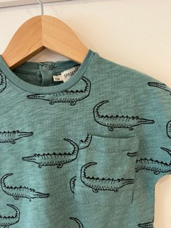 Ex- stock Sproet & Sprout Short Sleeve Crocodile T Shirt (9-12m)