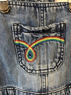 Little Bird Denim Rainbow Embroidered Dungarees (3-4Y)