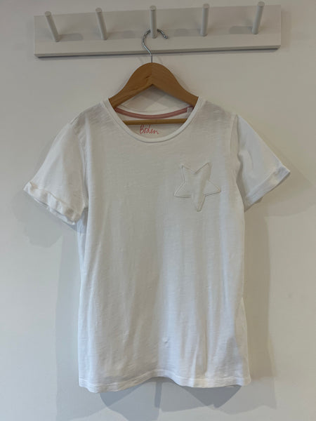 Boden white star t-shirt (11-12Y)
