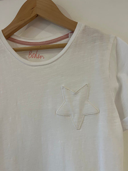 Boden white star t-shirt (11-12Y)