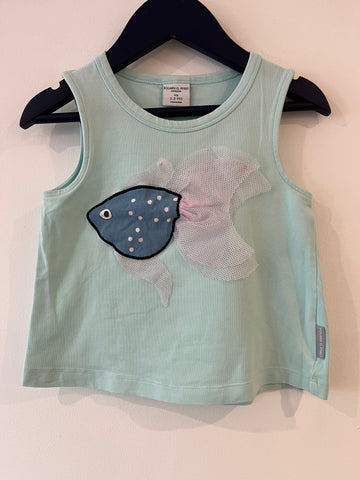 Polarn O.Pyret fish loose fit vest top 2-3Y