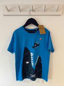 BNWT Mountain Warehouse shark t-shirt 7-8Y