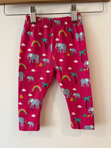 Frugi pink elephant leggings (3-6m)