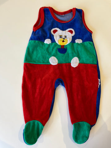 Vintage Twins sleeveless baby grow 3-6 months