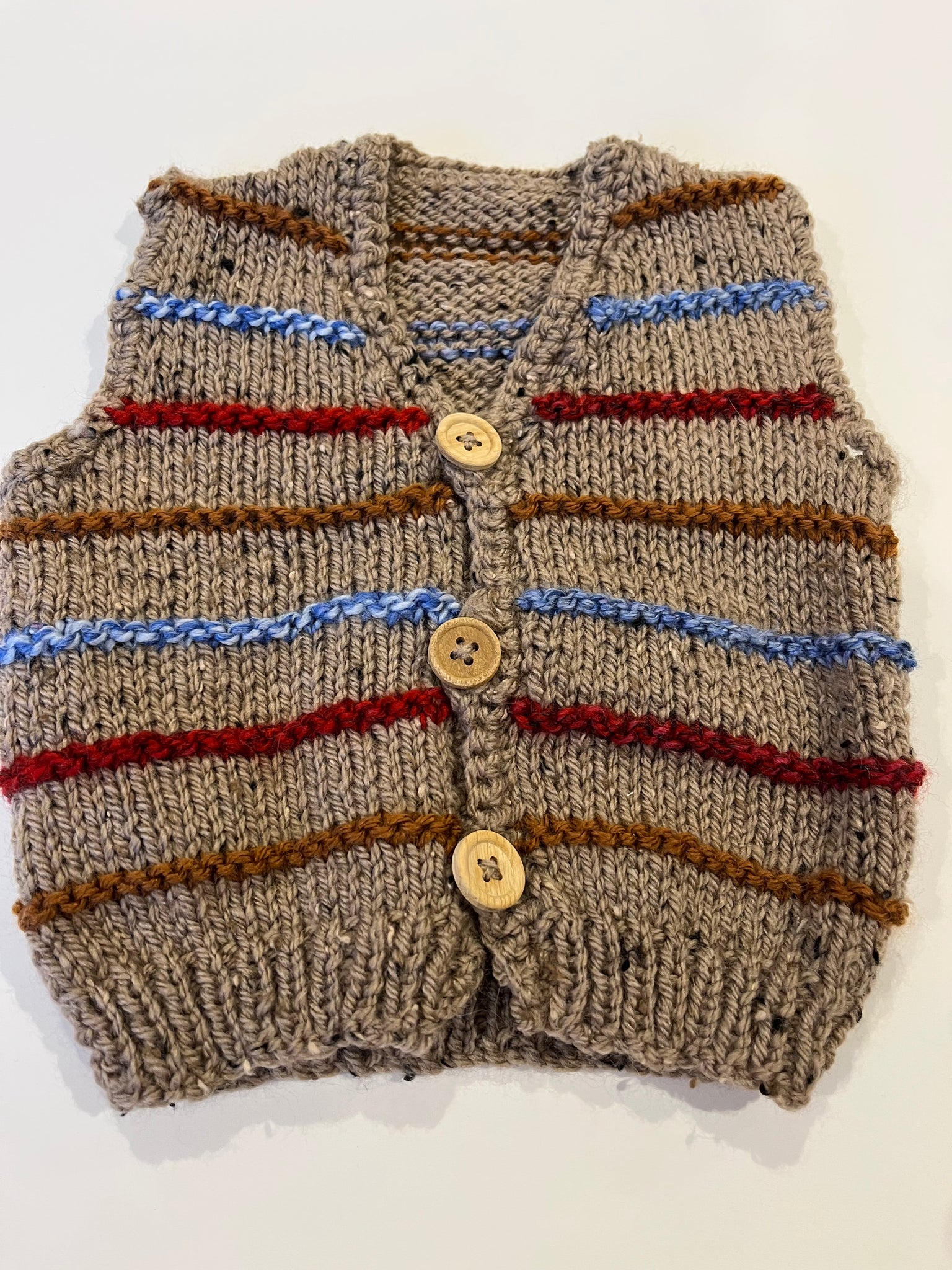 Hand knitted waistcoat approx 6-12 months
