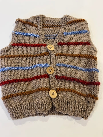 Hand knitted waistcoat approx 6-12 months