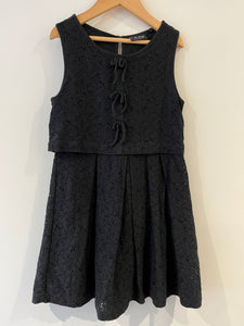 Next black cotton. overlay dress (8y)