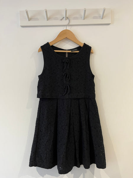 Next black cotton. overlay dress (8y)