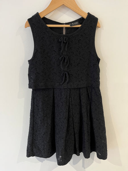 Next black cotton. overlay dress (8y)
