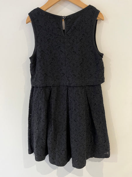 Next black cotton. overlay dress (8y)