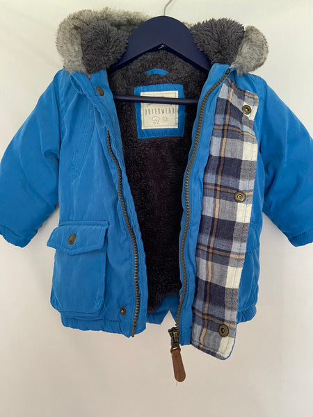 George Fur lined hood coat (6-9m)