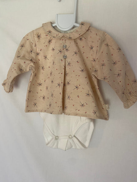 Baby Gi floral sprigs blouse bodysuit (newborn)