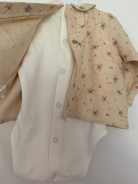 Baby Gi floral sprigs blouse bodysuit (newborn)