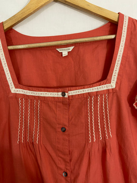 Monsoon coral summer top XL size 18 20 Kidamajig
