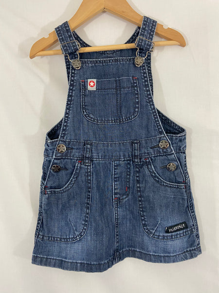 Villervalla denim pinafore dress (2-3y)