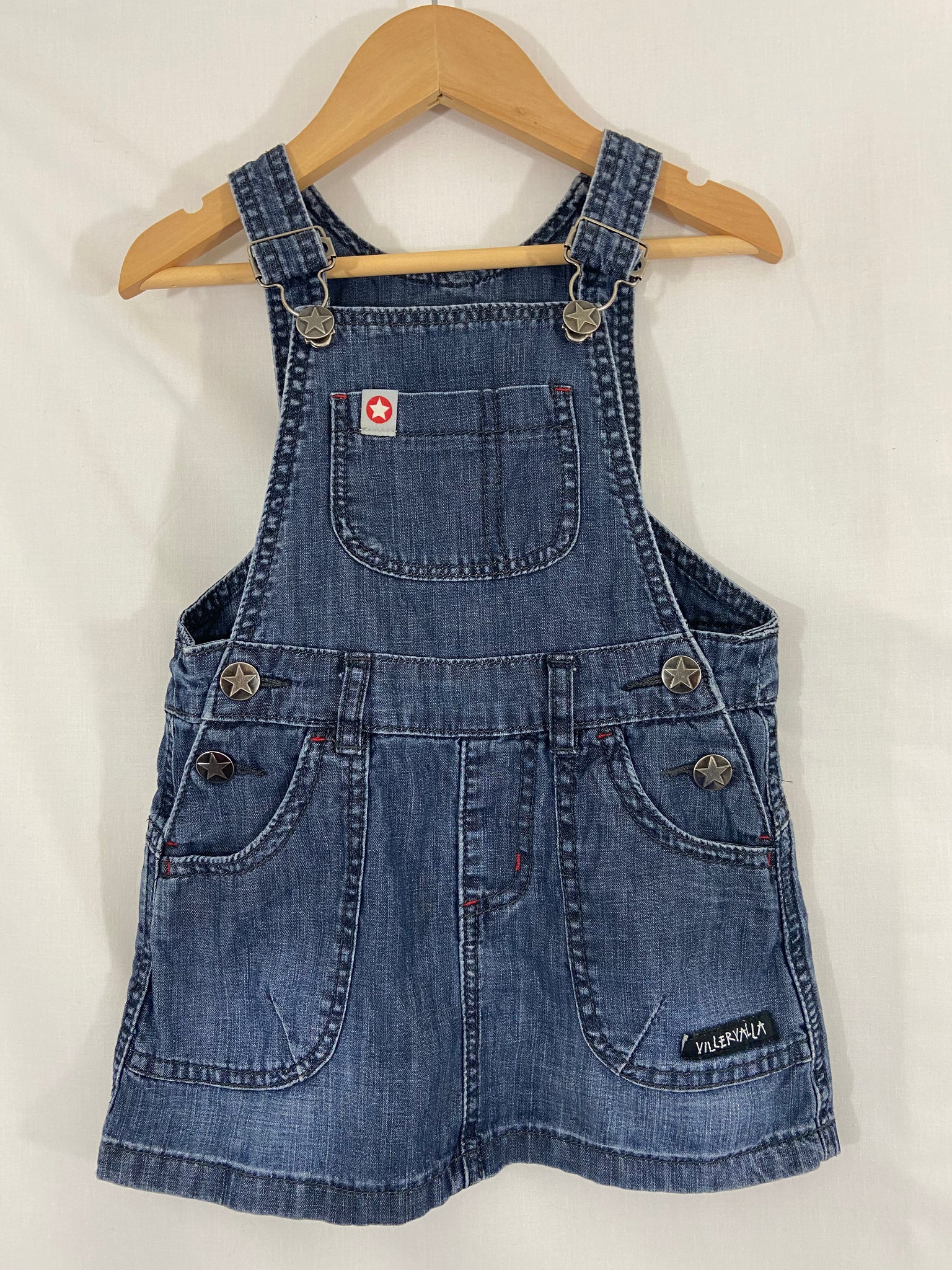 Villervalla denim pinafore dress (2-3y)